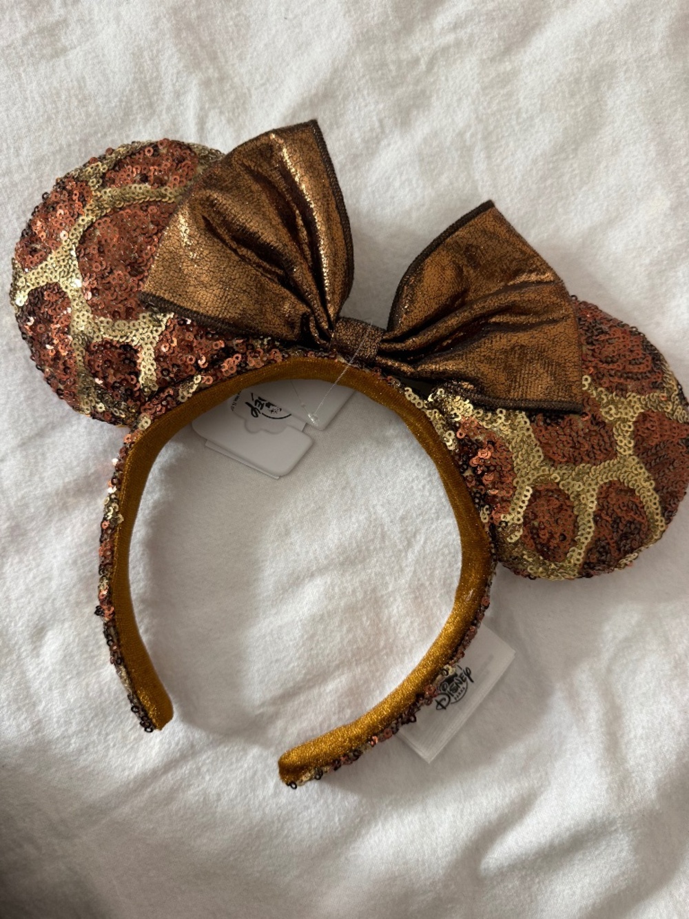 Disney Parks Copper Gold Sequin Minnie Mouse Ears Headband NWT | Fall Halloween
